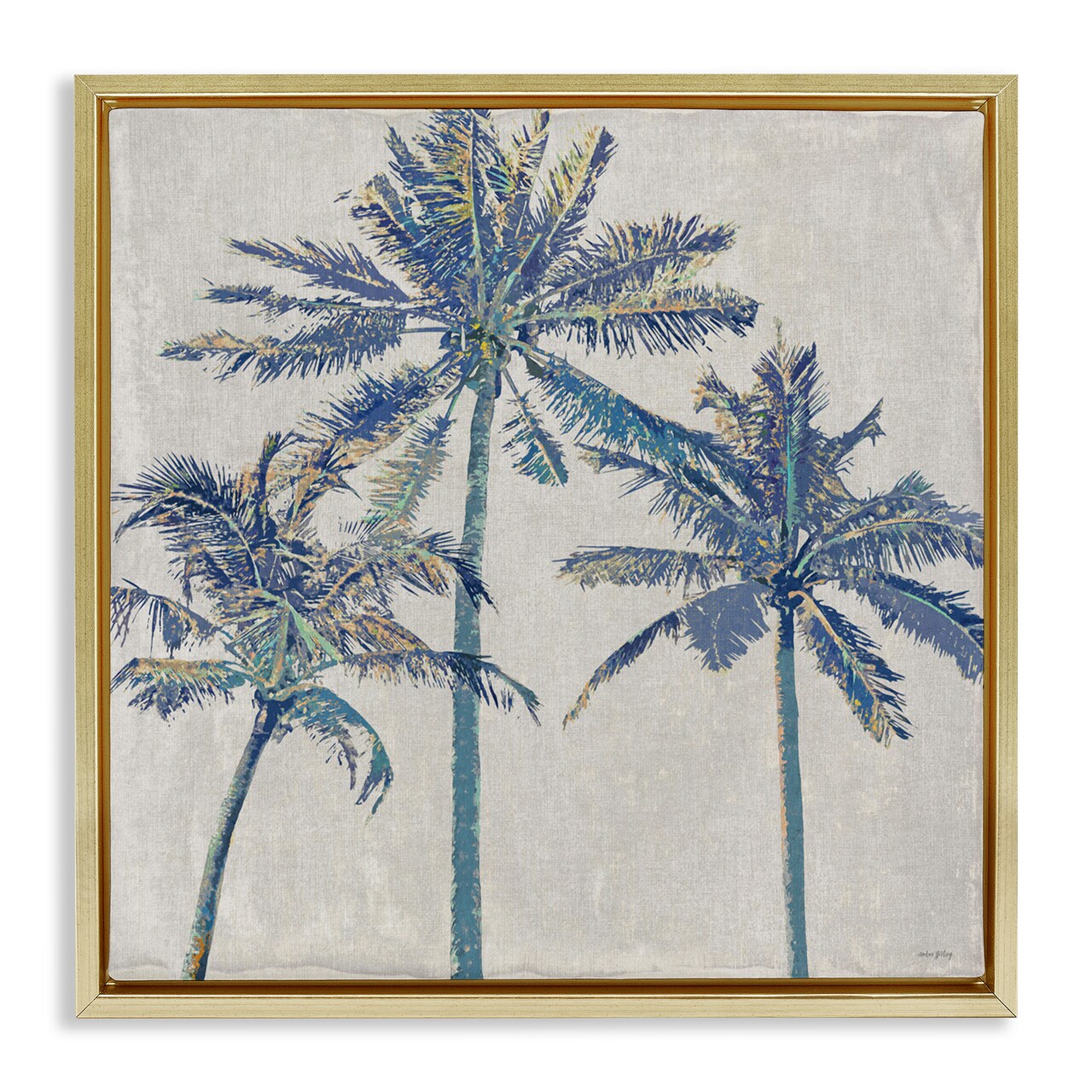 Stupell Industries Exotic Pop Blue Palms Floating Frame, design by Amber Sterling